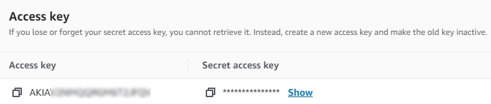 get access keys